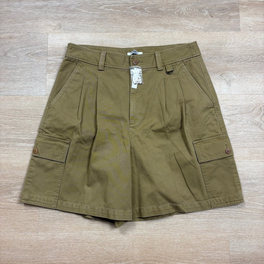 Madewell The Harlow Pleated High Waist Cargo Short Women's 14